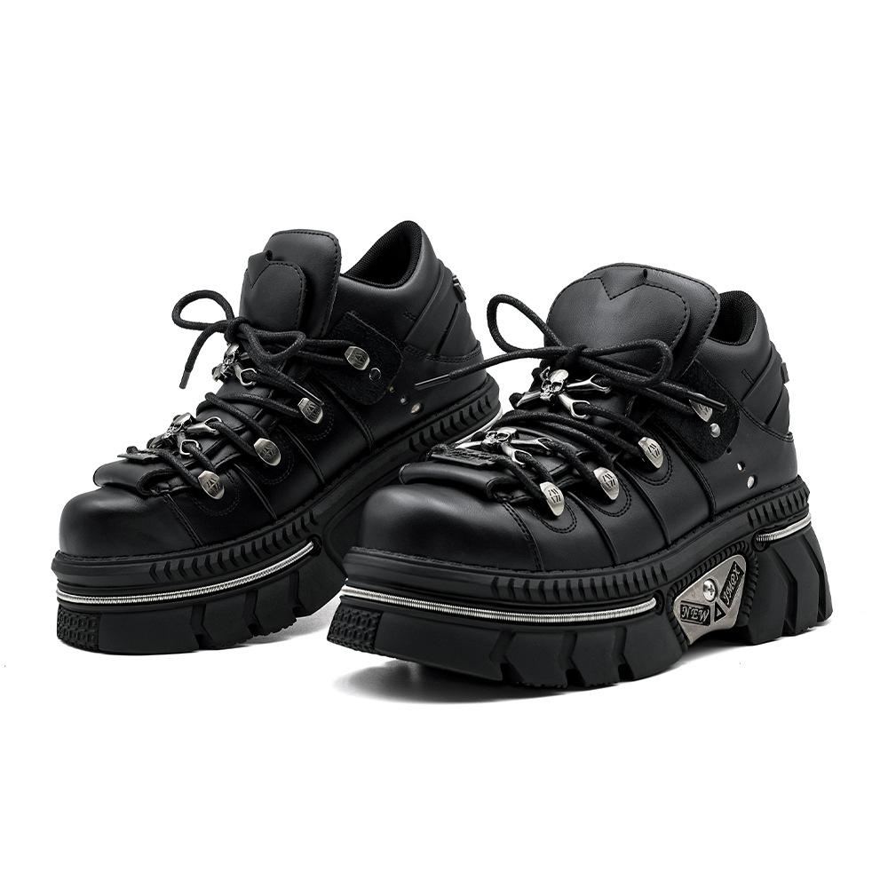 Summer Women Shoes Platform Punk Boots Gothic Dark Motorcycle Boots with Thick Sole Height Increase