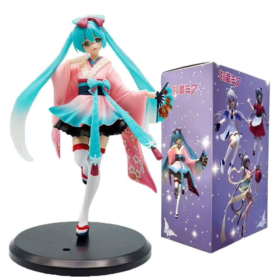 In Stock Original FuRyu TENITOL New Tokyo Series Hatsune Miku Kimono Desktop Cute Anime Action Figure Toy Gifts Model Collection
