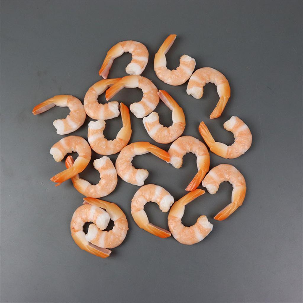 4 STÜCKE/Packung Künstliche Garnelen Pvc Simuliertes Essen Simuliertes Essen Garnelen Garnelen Modell Dekoration Auslage Requisiten für Aufnahmen