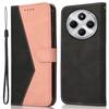 For Xiaomi Poco C75 4G/Redmi 14R 5G/14C 4G Cover Color Splicing Wallet Stand Leather Phone Case with Wrist Strap