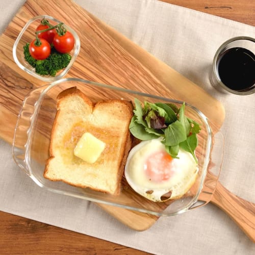 HARIO Made In Japan Heat-resistant Glass Toaster Dish 900ml BUONO Kitchen HTZ-90-BK Set of 3 Clear