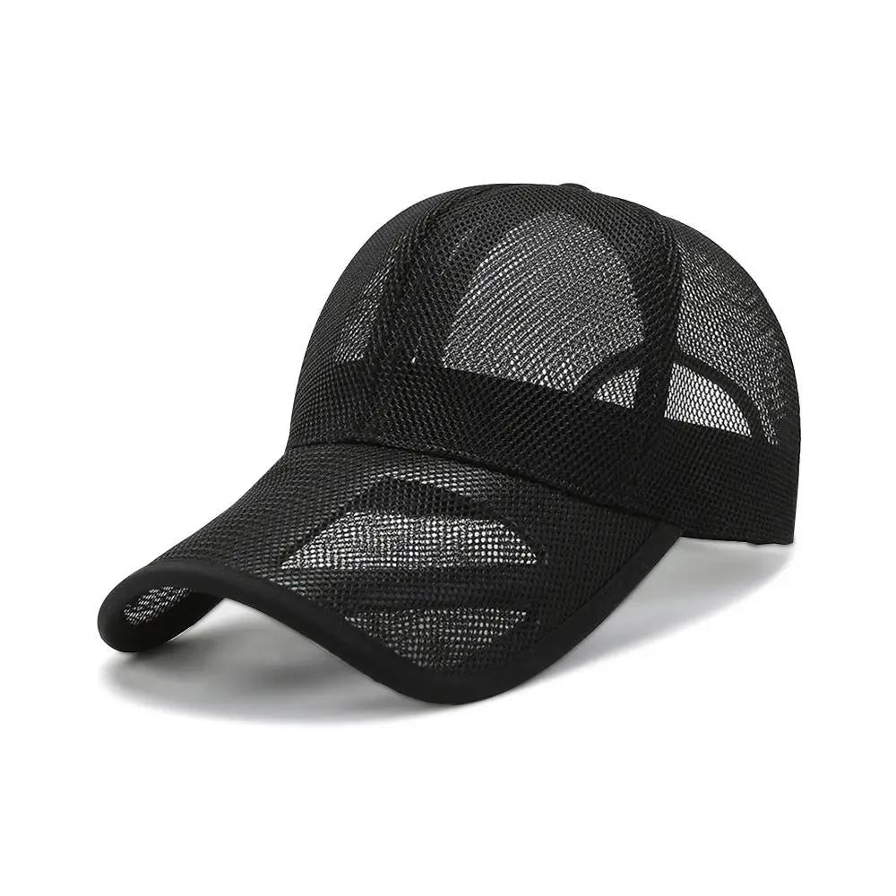 

Breathable Sun Protection Caps Fashion Men Women Full Mesh Hats Summer Sunscreen Hats Sun Protection Caps Baseball Cap чорний