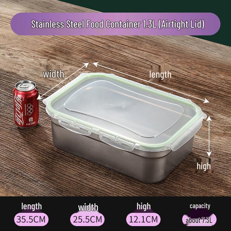 Rectangular 304 Stainless Steel Food Storage Container