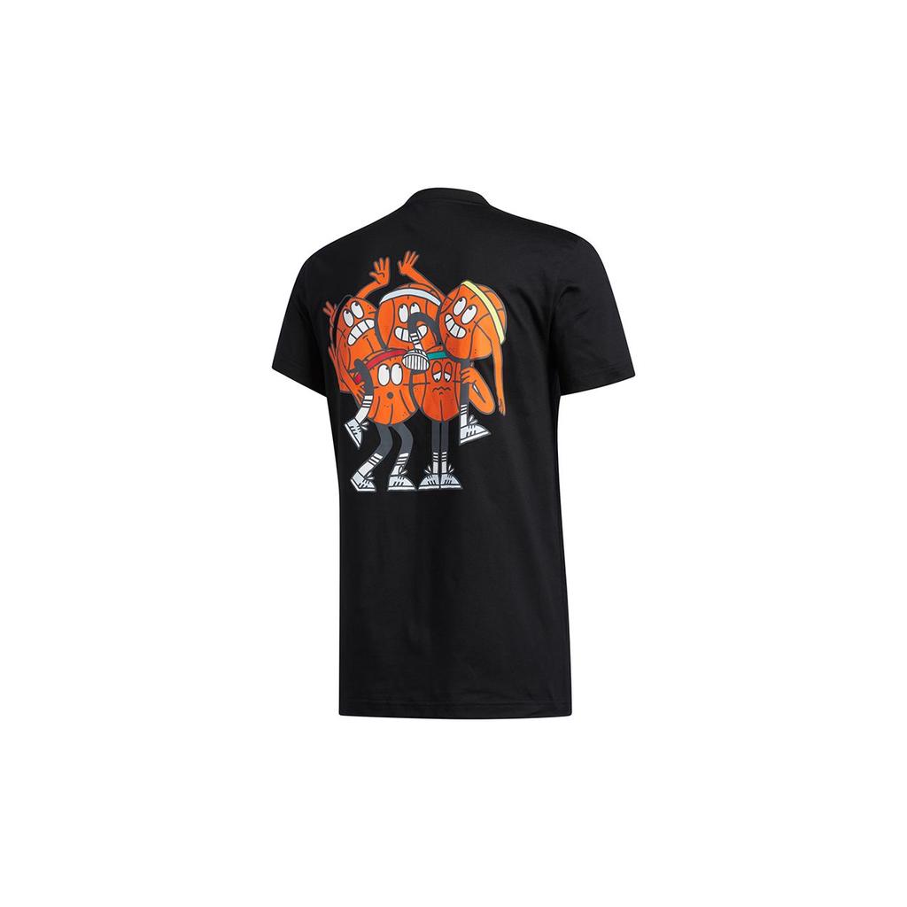 Adidas Lil Stripe Team Basketball Sports Short Sleeve T-Shirt Men Tops Black GL5591