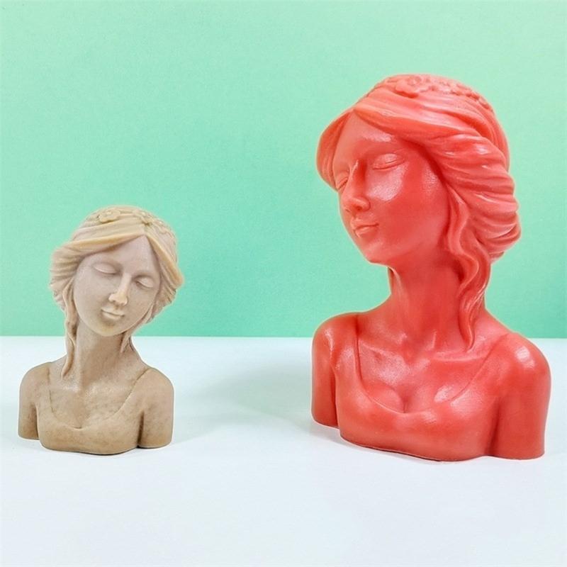 Elegant Portrait Resin Epoxy Molds Beautiful Girls Shape Figurines Decoration Creating Silicone Mold for Craft Project