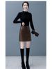2025 New Coffee-Colored Women's Petite Leather Half-Skirt – Autumn/Winter Slimming Hip-Hugging Short Skirt for Commuting