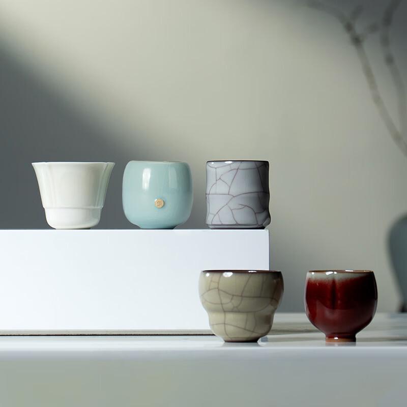 Wanqiantang Edenus Five Great Kilns Ceramic Teacup Gift Set
