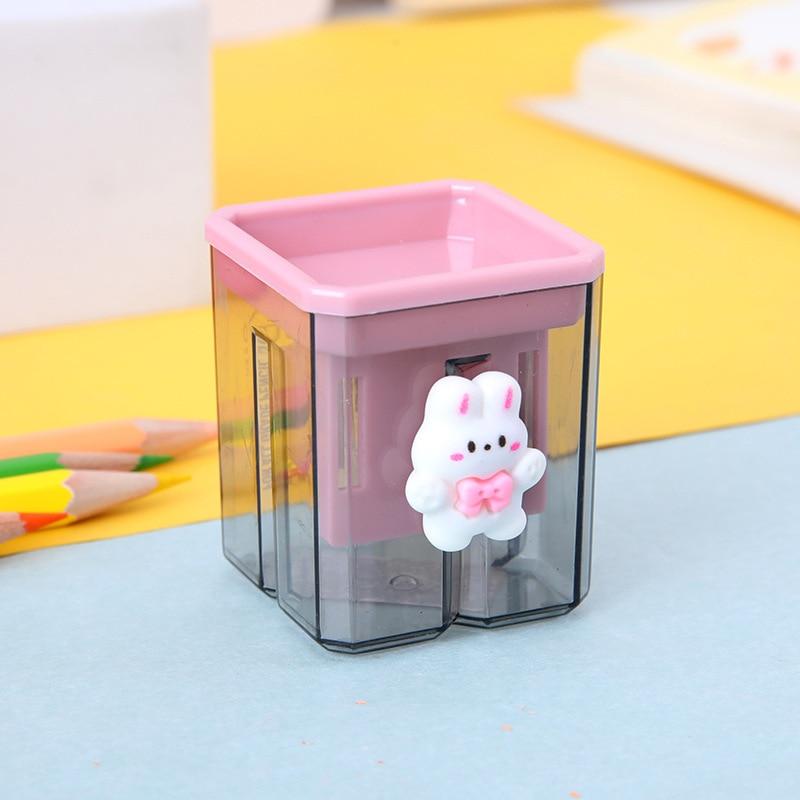 1 st Mini Söt Blyertspenna Vässare Liten Söt Tecknad Björn Kanin Papperstillbehör Blyertspennvässare Bärbar Elev Kawaii Skolmaterial