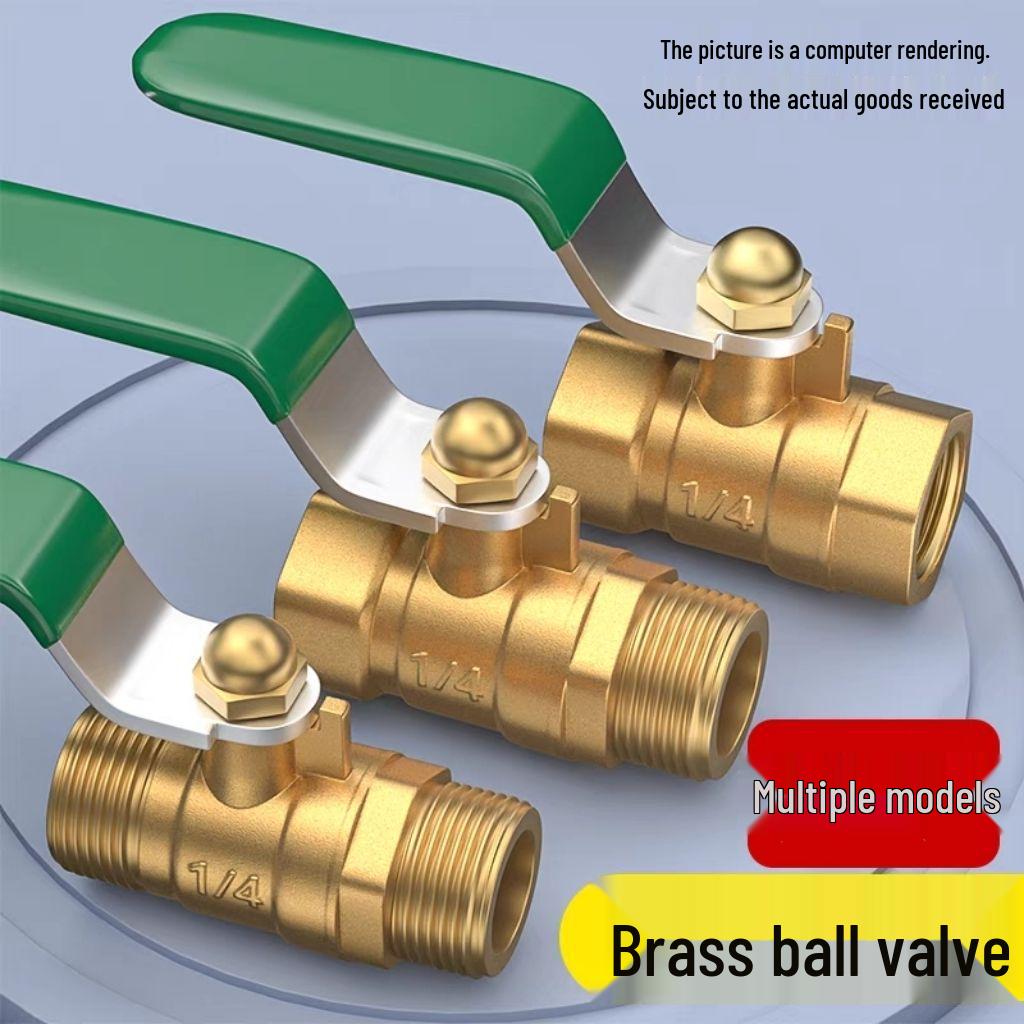 Brass Long Handle Ball Valve - Multi-Size (1/4" to 1") Pneumatic Tap with Internal/External Thread for Water Drain