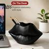 Artistic Lip Sculpture Decor Shaped Storage Box, Decorative 3D Printed PLA Sculpture, Unique Vanity Accessories Creative Art Ornament for Makeup
