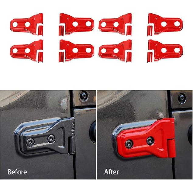 8PCS Door Hinge Cover Trim Accessories For 2018-2024 2025+ Jeep Wrangler JL JLU For -2024 2025+ Jeep Gladiator JT (Purple)