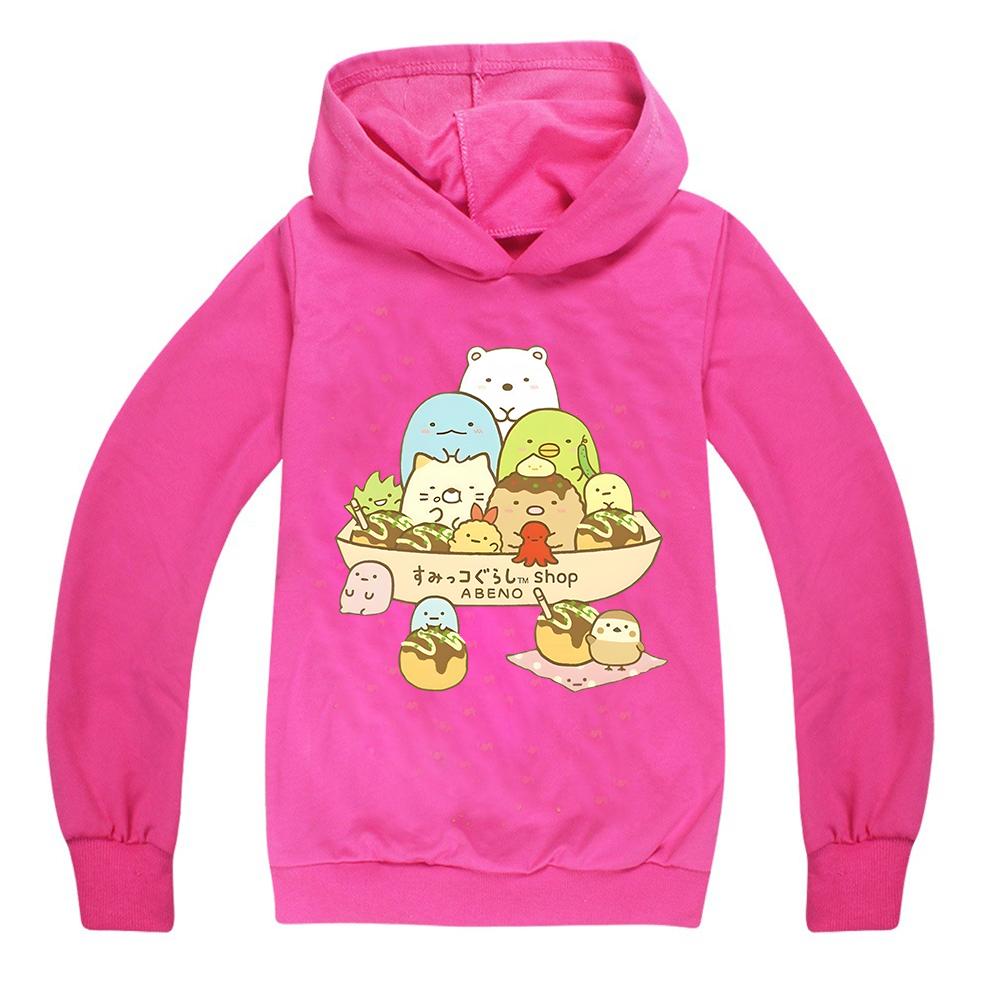 Anime Sumikko Print Hoodies Kids Kawaii Streetwears Children Comic Manga Sumikkogurashi Tops Cotton Boys Girls Clothing