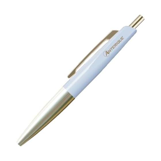 Anterique Oil-Based Ballpoint Pen, 0.5mm, Brass Mini, Aqua Blue, BP20-AB, 10cm Length, Smooth Oil Ink, Black Ink