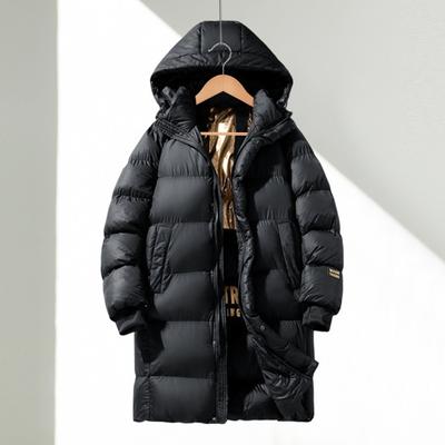 Men Cotton Coat Hooded Long Sleeve Puffer Jacket with Graphene Liner Thermal