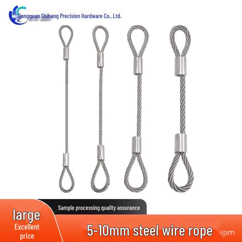 Rust-Proof, Wear-Resistant Steel Wire Rope with Aluminum Head - High Load-Bearing, Corrosion-Resistant, Thickened for Outdoor Industrial Safety