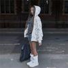 S-6XL Plus Size Autumn and Winter Men's and Women's Same Star Printed Casual Fashion Cardigan Hooded Couple Sweater