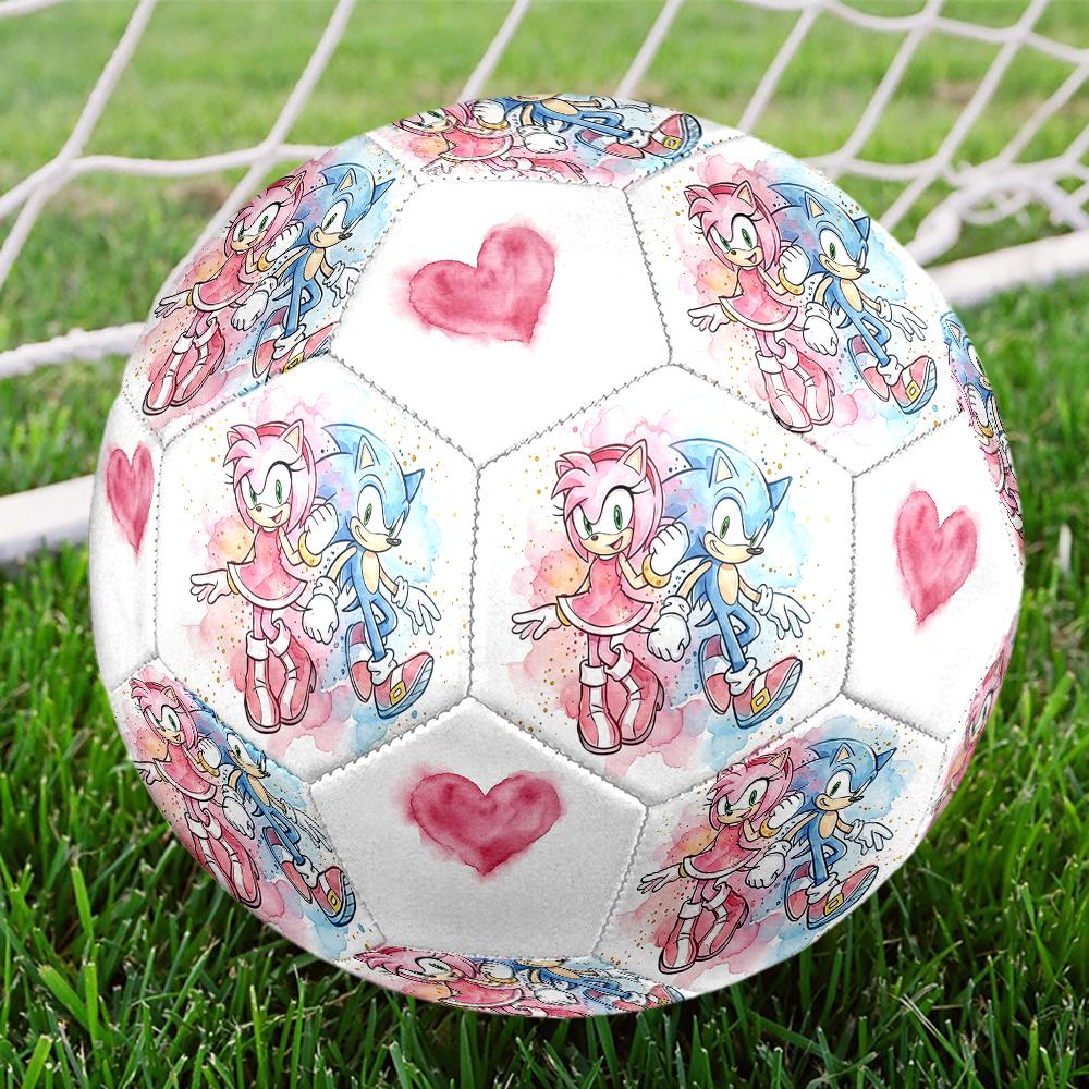1pc Sonic the Hedgehog Football Soccer Ball Size 5 Indoor Soccer Ball Fashion Colorful  Backyard Game -Great For Sports Fans Gift HE38