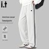 Fingercroxx Men's Retro Striped Loose Straight Leg Casual Pants