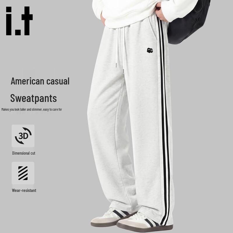 Fingercroxx Men's Retro Striped Loose Straight Leg Casual Pants