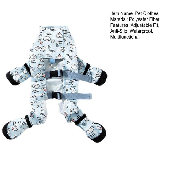 Pet Anti Dirt Pants Anti-Slip Waterproof Dog Rain Boots with Adjustable Suspender Outdoor Anti