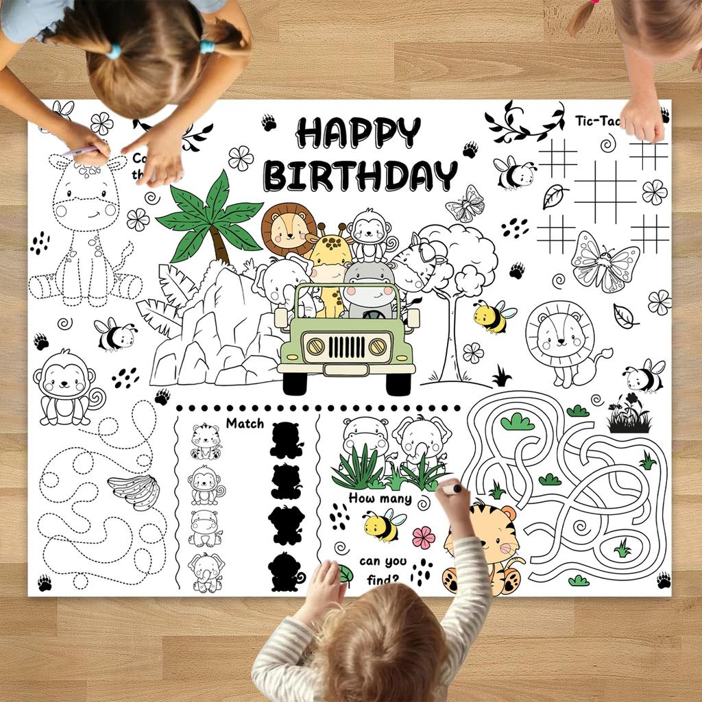 Papel para Colorear de Dinosaurios Manualidades para Niños Actividad de Arte para Garabatear Regalos Suministros para Fiestas de Cumpleaños Póster Educativo para Colorear Decoraciones de Fiesta