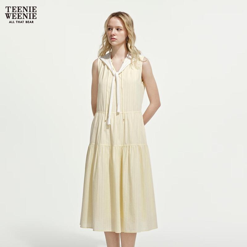 Teenie Weenie Women s Sweet Bow V-Neck Sleeveless A-Line Dress L светло-желтого