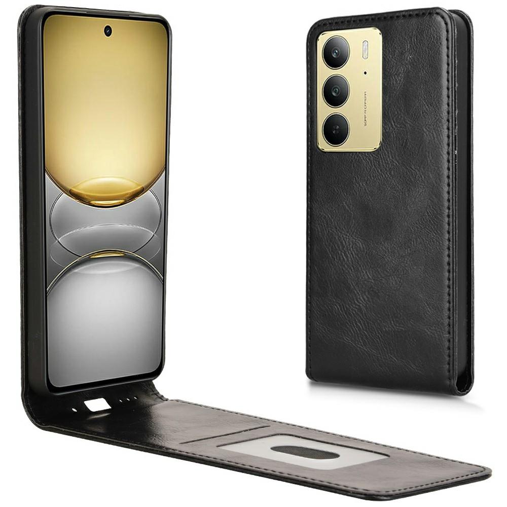 

For Realme C75 4G Case with Card Slot Magnetic Vertical Flip Leather Phone Cover A