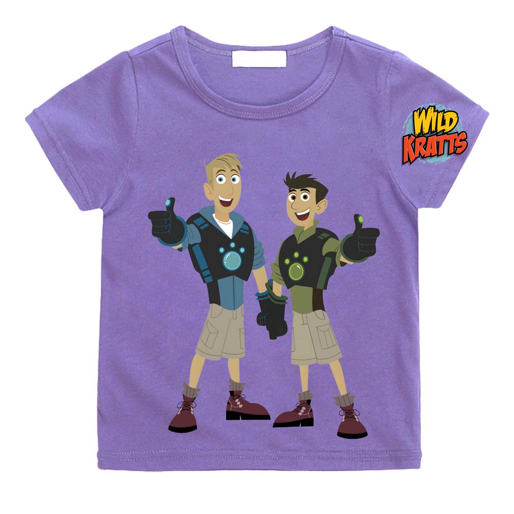 Wild Kratts T-shirts 2026 New Style Cartoon Print Tshirt Cotton Crew Neck Tees Cartoon Boys/girls Kawaii T Shirt