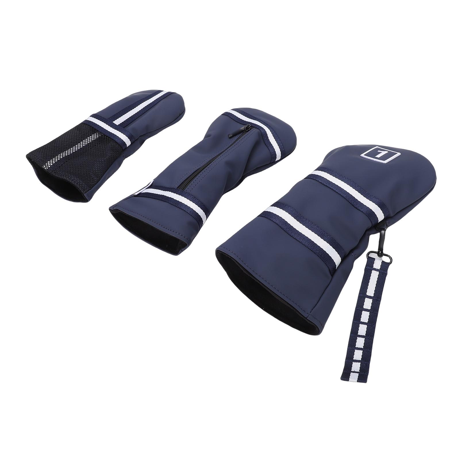 

3pcs Head Covers for Women Men Lightweight Elastic Fit Plush Lining Polyester 1 3 UT Blue