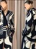 2024 Autumn Elegant Women's Trendy Print Long Sleeve Top and Pants Set