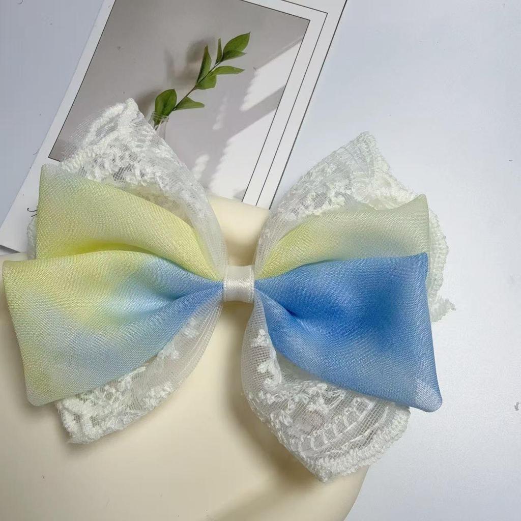Korean Lace Chiffon Bow Hair Clip: Stylish, Versatile Spring Clip for Girls