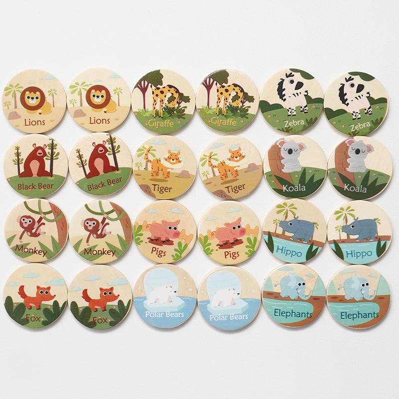 

Children s Wooden Memory Chess Matching Game Educational Dinosaur, Animals, Ocean to Find the Same Toys