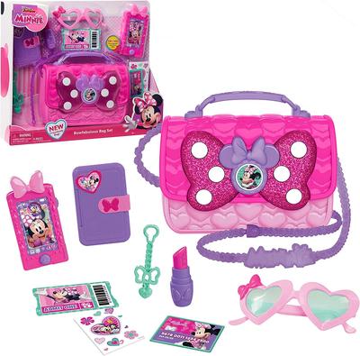 Conjunto de Bolsa Disney Junior Minnie Mouse Bow Fabulous de 9 Peças com Óculos de Sol Portáteis e Acessórios (Inglês) [Importação Paralela]