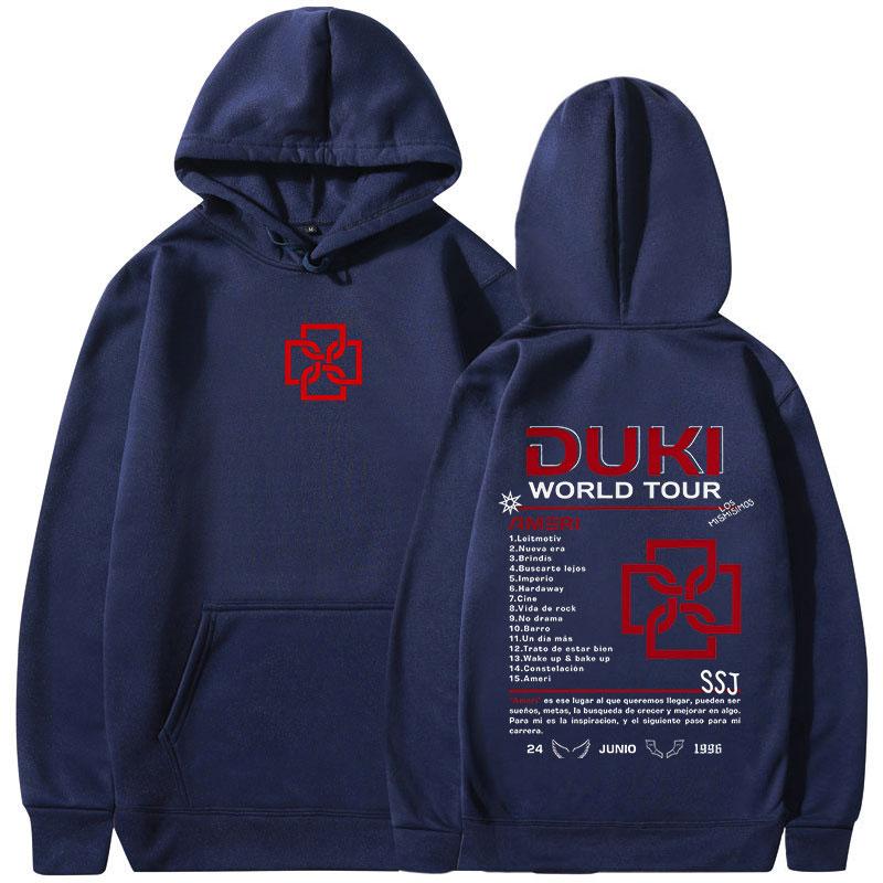 Rapper Duki Ameri World Tour 2025 Merch Hoodies Men Women Clothing Hip Hop Sweatshirts Autumn Winter Fleece Long Sleeve Pullover