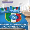 SSC Napoli Muster Bettwäsche Steppdecke Set Bettbezug Kissenbezug Heimdekoration Geburtstagsgeschenk (1 Bettbezug + 2 Kissenbezüge, ohne Füllung)