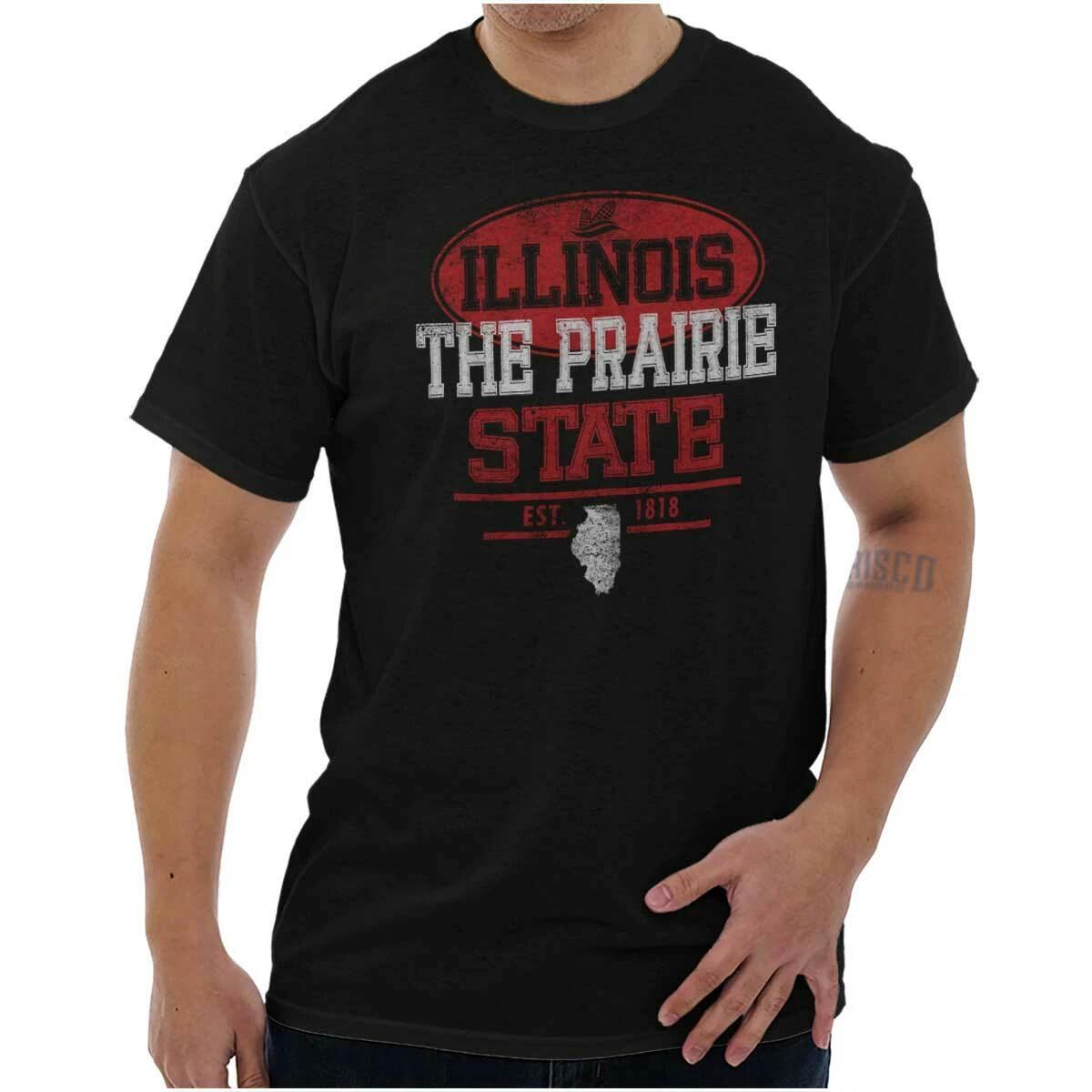 Illinois Prairie State Vacation Souvenir IL Womens or Mens Crewneck T Shirt Tee XS