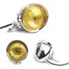 I'm So Happy Baetlite Headlight Bike 4.5" Universal Vintage American Classic Visor (Silver X Amber Lens)