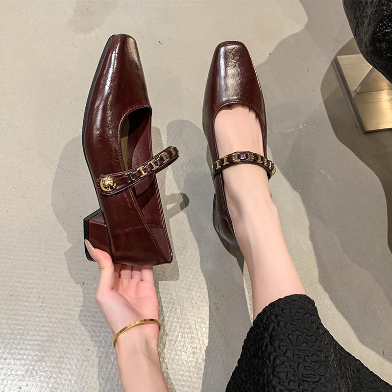 New Women's High-heeled Single Shoes with Fashionable One-shoulder Buckle Design Sexy Pointed Toe and Comfortable Stilettos