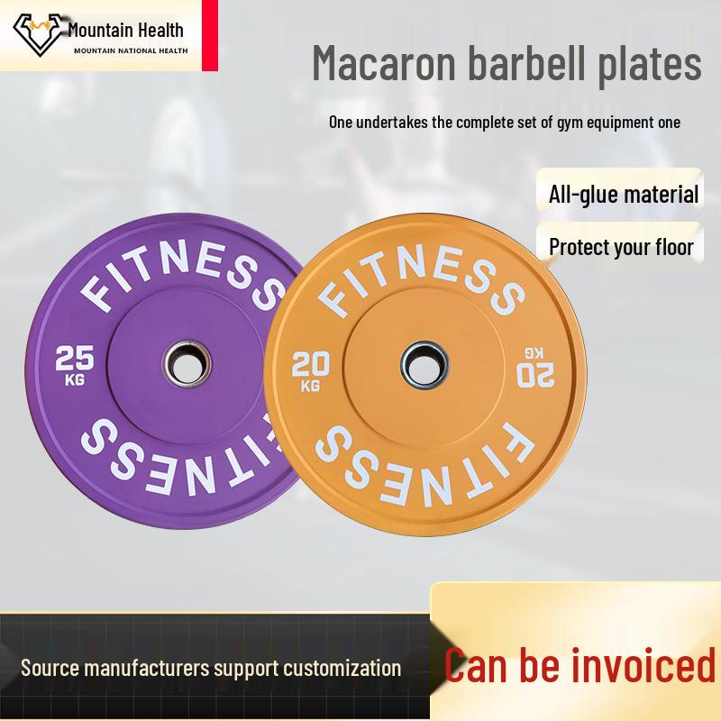 Colored Drop-Resistant Rubber Barbell Plates for Strength Training and Squats