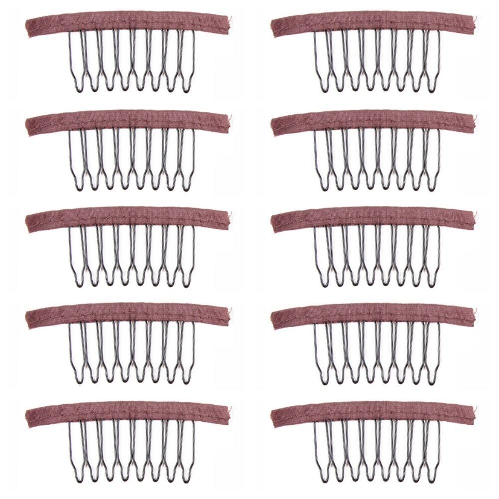 10 Pcs/Lot Cloth Wig Clips 6/8 Theeth Hair Extension Clips Wig Making Tool Wig Combs  for Wig Caps