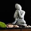 Meditierende Statuendekoration Buddha-Statue, Heimdekorationsfigurine, Grau, Schlafender Buddha, Klein
