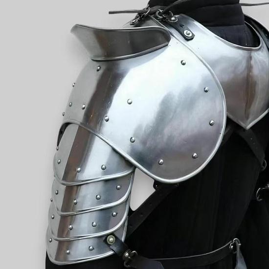 Ocelový Ramenní Válečník Nýtované Naramení Rozbíječe Set Ramenní Zbroj LARP Naramení Pro Rekonstrukci A Cosplay