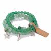 3x Fashionable Star And Moon Pendant Bracelets Set Beaded Wrist Band For Ladies Made Of High Quality Crystal Alloy