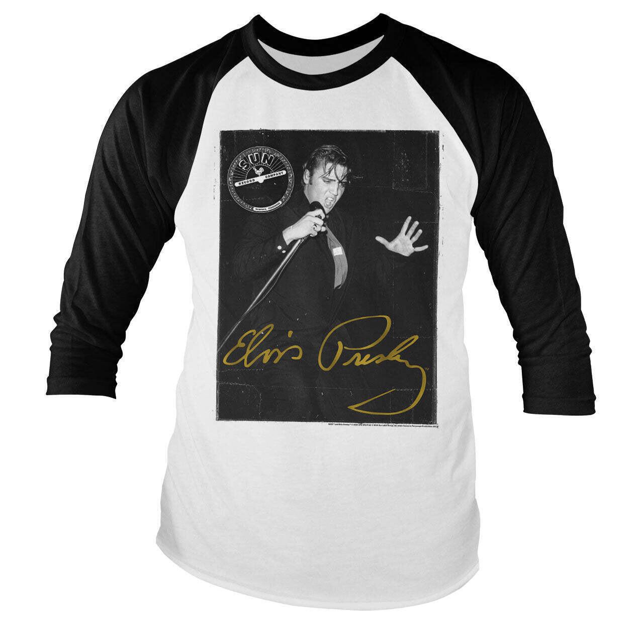 Maglietta A Maniche Lunghe Con Firma Dorata Di Elvis Presley XXXXL