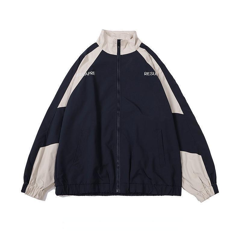 Harajuku Retro Oversize Jacket Hip-hop Patchwork Windproof Streetwear Couples