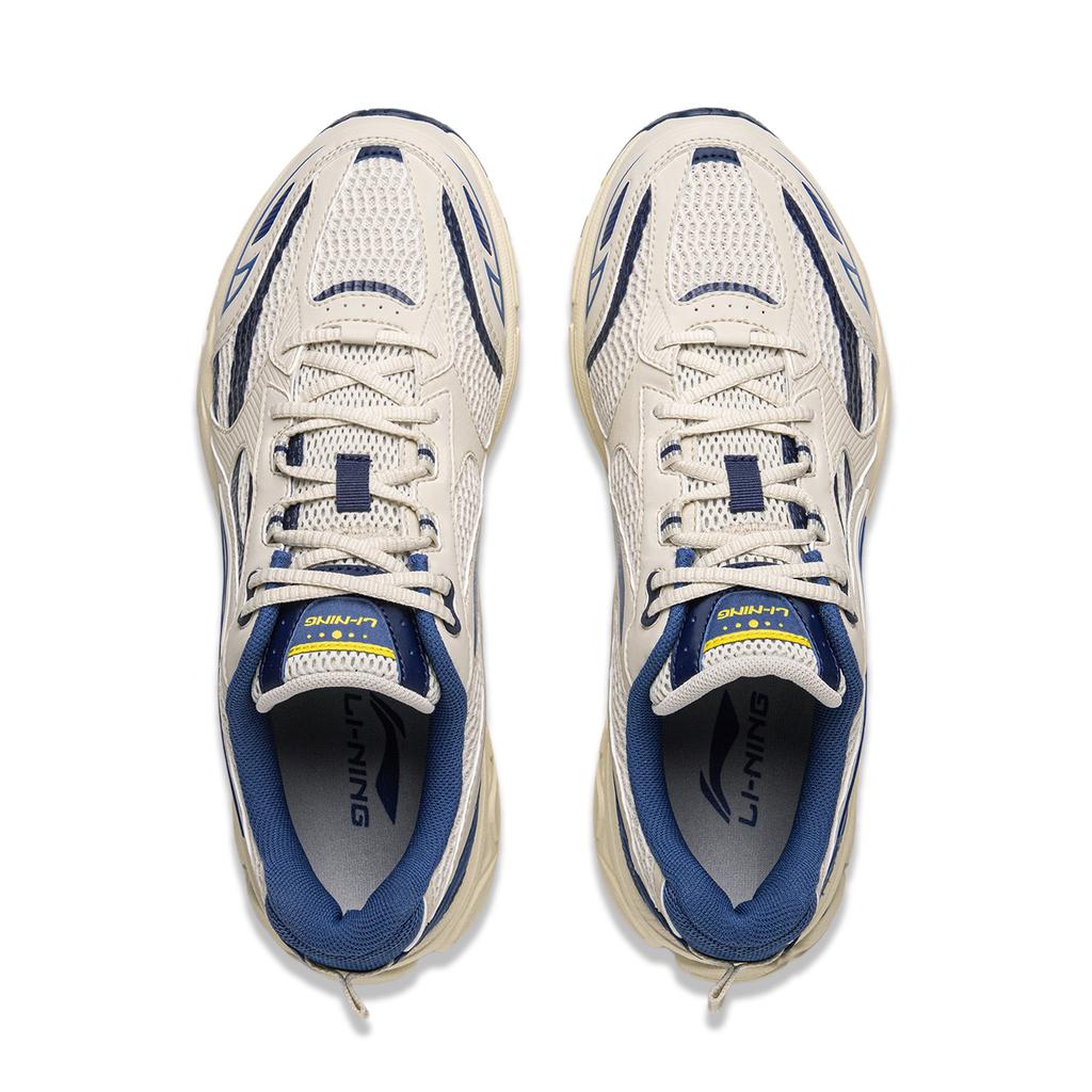 Li Ning Fuyiao 2.0 Klassisch Retro Doppelte Dämpfung Stabile Unterstützung Rutschfest Abriebfest Low-Top Laufschuhe Herren Laufschuhe Grau Blau ARXU001-2