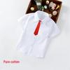 Camicia Bianca Scolastica in Puro Cotone per Bambini - Manica Corta per Ragazzi e Ragazze
