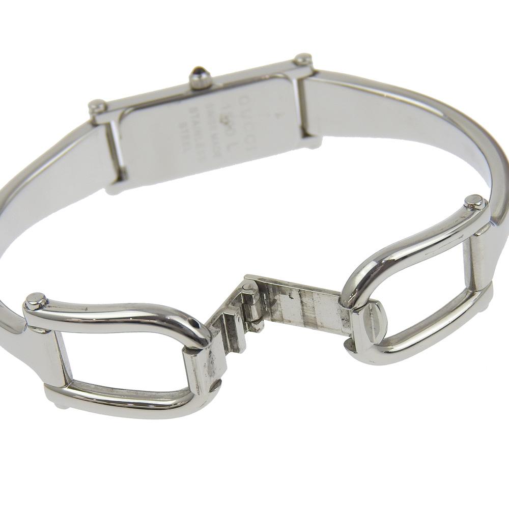 Gucci Watches 1500L grayDial Stainless Steel Quartz Analog Display Women Used