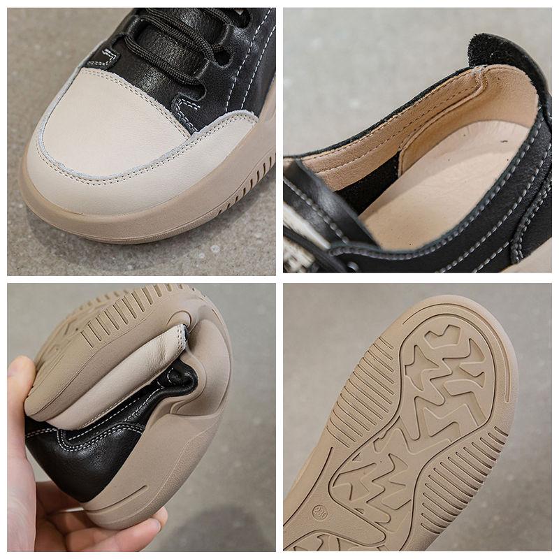 Fujin 3cm 2024 Synthetic Genuine Leather Spring Loafer High Brand Platform Autumn Vulcanize Chunky Sneaker Wome Flats Shoes