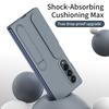 For Samsung Galaxy Z Fold4 5G Case with Tempered Glass Film Kickstand Wristband PC+Silicone Phone Cover